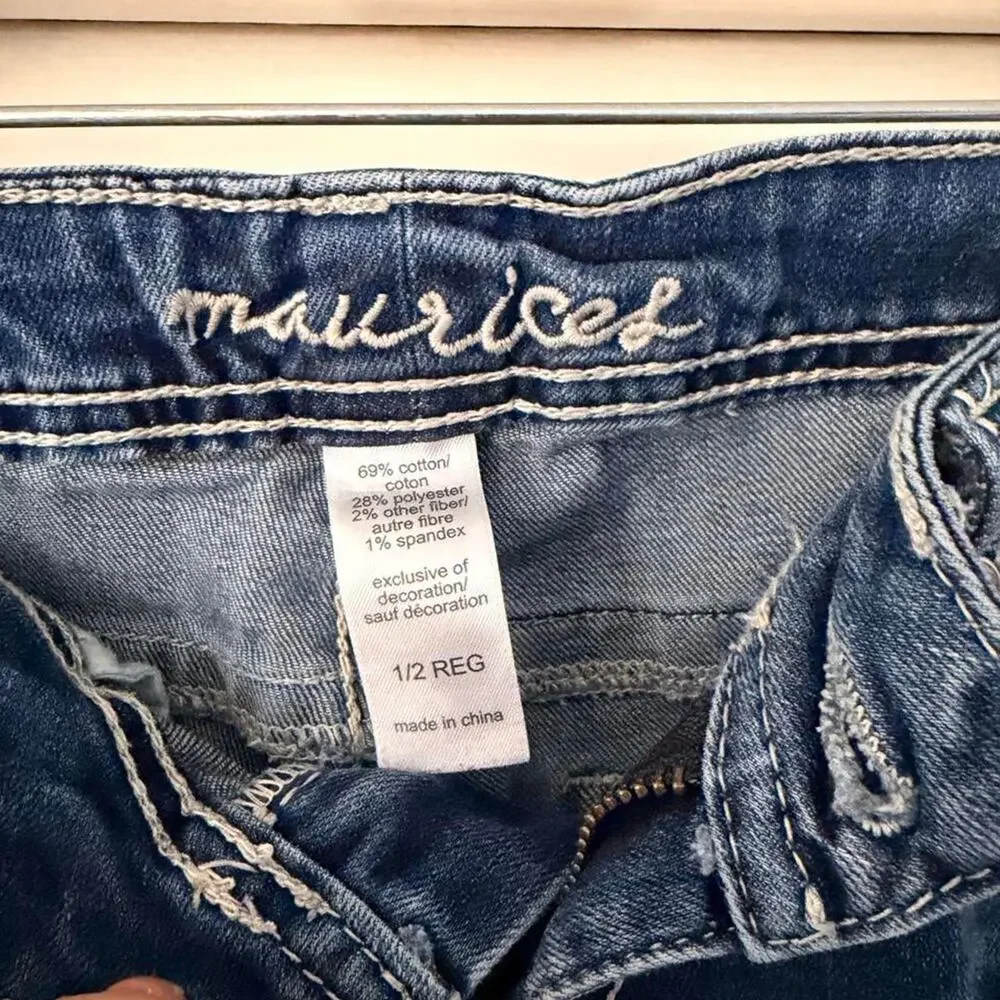 Maurices blue denim bootcut jeans with details